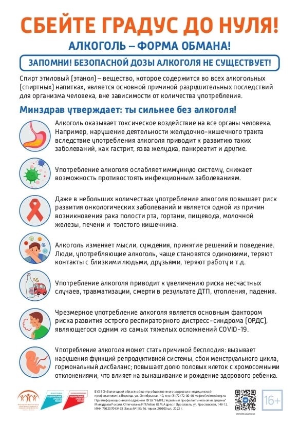 С 26 декабря по 1 января Минздрав РФ проводит неделю по профилактике потребления алкоголя в новогодние праздники.